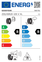 Hyundai IONIQ 5 winter complete wheel, Padang 8,5x20 ET50 + GOODYEAR ULTRAGRIP PERFORMANCE 3  + TPMS