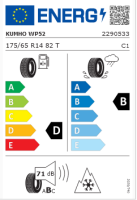 Hyundai i10 (AC3) complete winter wheel, steel, 5,5x14 ET42 + Kumho WP52