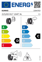 Hyundai STARIA Winterkomplettrad, CGF40AK010, 6,5x17 ET48 + Kumho WS71 SUV + TPMS