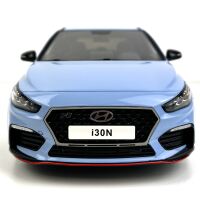 Hyundai model car, i30N pre-facelift Performance Blue 1:18